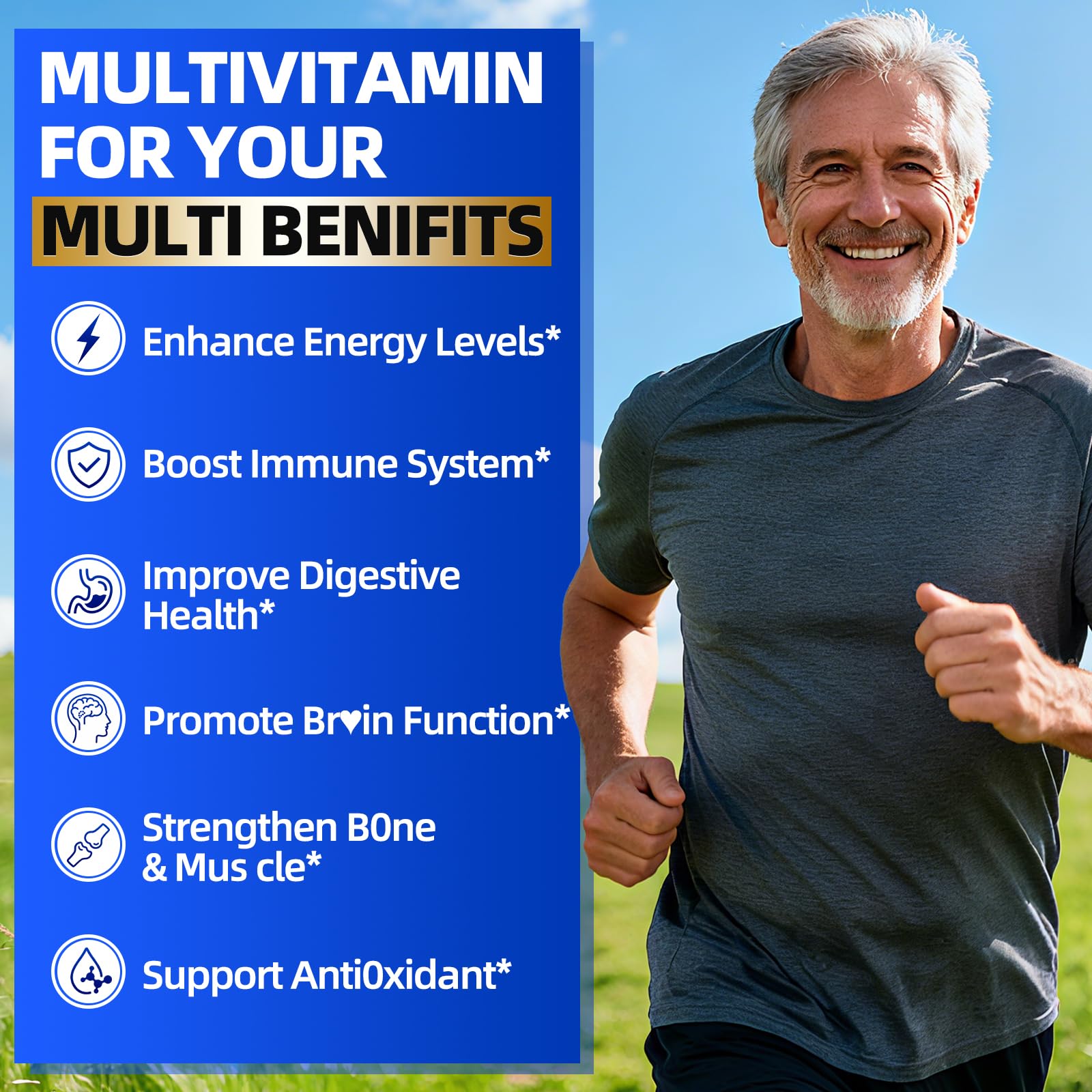 Ceecisee Methylated Multivitamin for Men Over 50: Daily Mens Multivitamins Gummies with Omega Probiotic Magnesium Zinc Vitamins D3 B12 - Energy Immune Support No Iron Vitamins Gummy for Men(60Count) CeeciseeBuy Supplements Australia