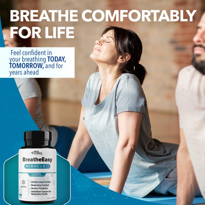 Real Science Nutrition BreatheEasy Lung Support Supplement for Lung Health & Respiratory Wellness – Lung Cleanse Formula with Vinitrox, GABA for Circulation Support - Made in USA - 60 Capsules Real Science NutritionBuy Supplements Australia