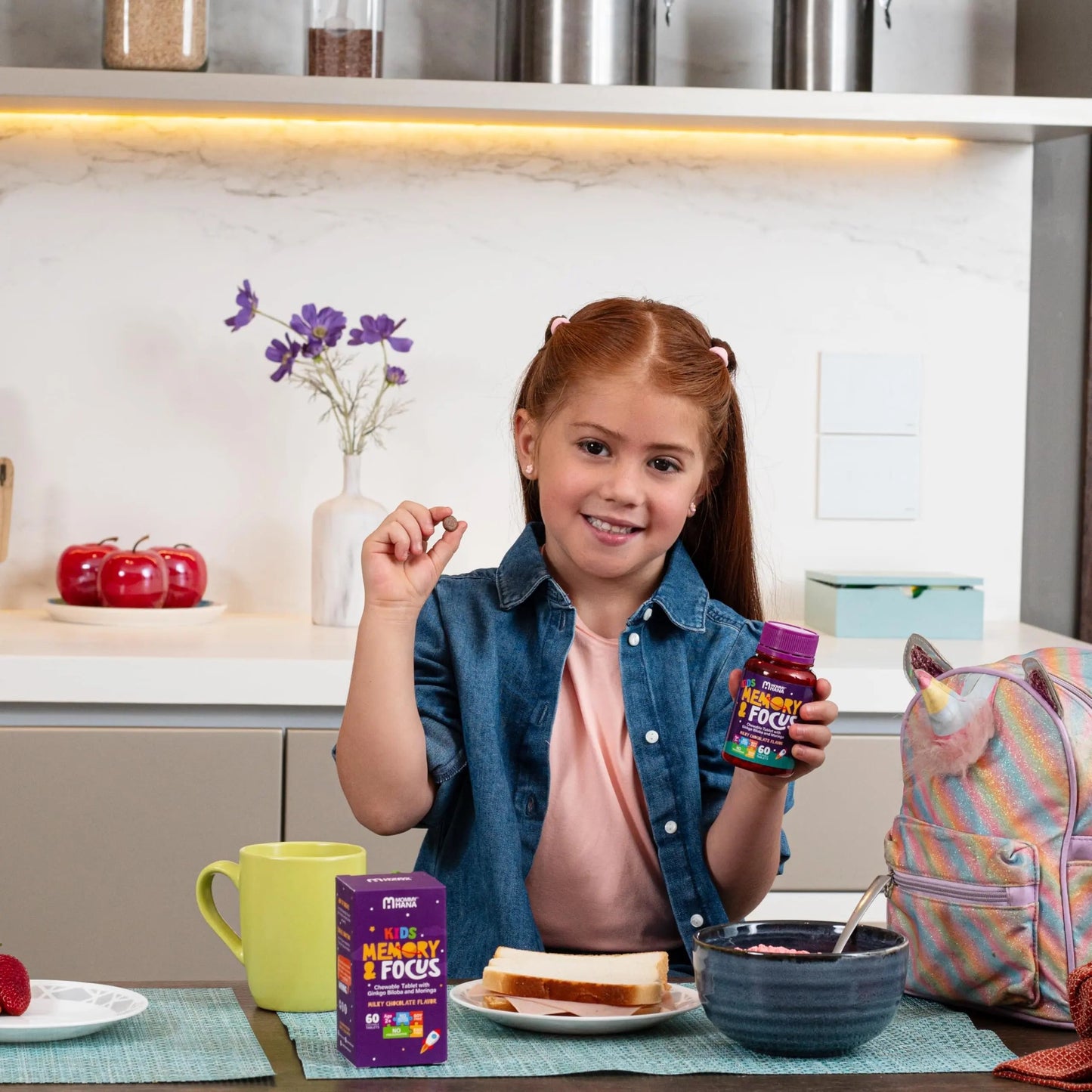 Chewable Chocolate Kids Multivitamin with Probiotic, Vitamin C, Ginkgo Nut, Colostrum, Moringa - Kids Vitamins Immune Support MOMMY HANABuy Supplements Australia