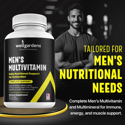 100% Pure Multivitamin for Men - Daily Mens Multivitamins, Multiminerals Supplement for Energy, Focus, Performance, Immune and Male Support WellgardensBuy Supplements Australia
