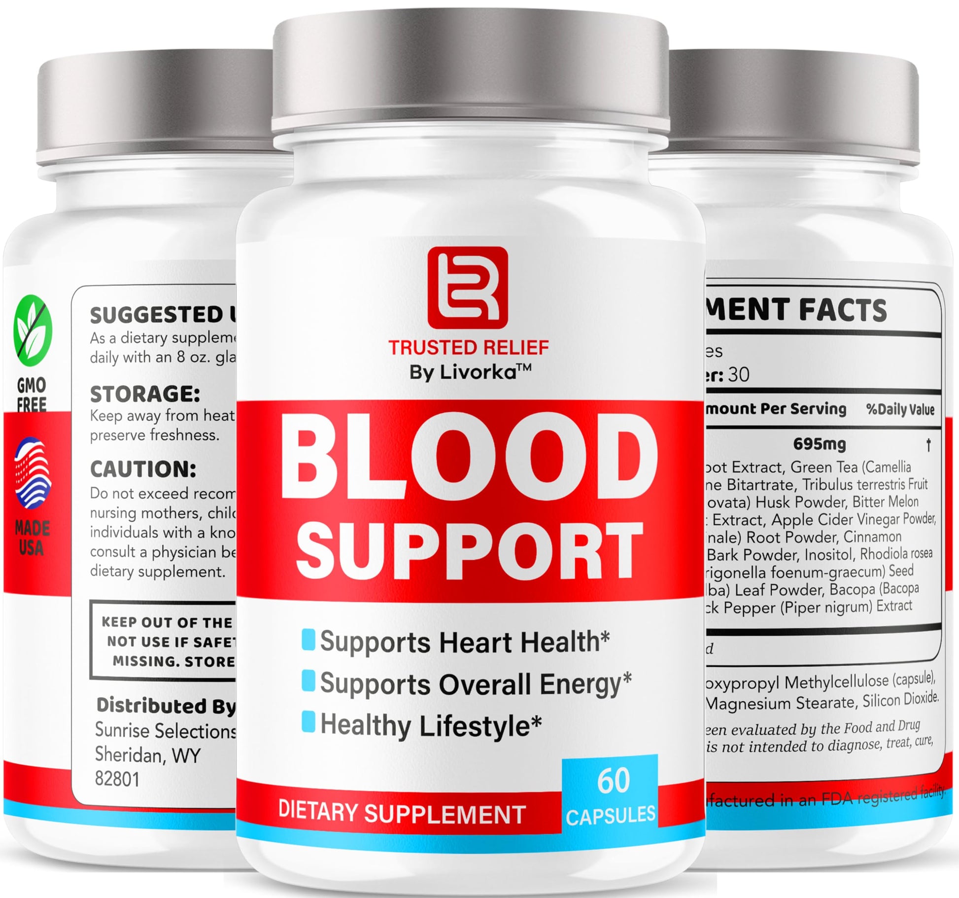 (2 Pack) Trusted Relief Blood Support Capsules - Official TrustedRelief Blood Support Vitamin Pills, Natural Trusted Relief Advanced Premium Formula Wellness & Overal Health, 120 Capsules For 2 Months LIVORKABuy Supplements Australia