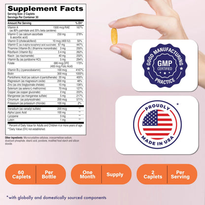 Health Thru Nutrition Ultra-Betic Multivitamin 60 Count | Supports Nerve, Vision, Energy | with ALA, Lycopene | Health Thru NutritionBuy Supplements Australia