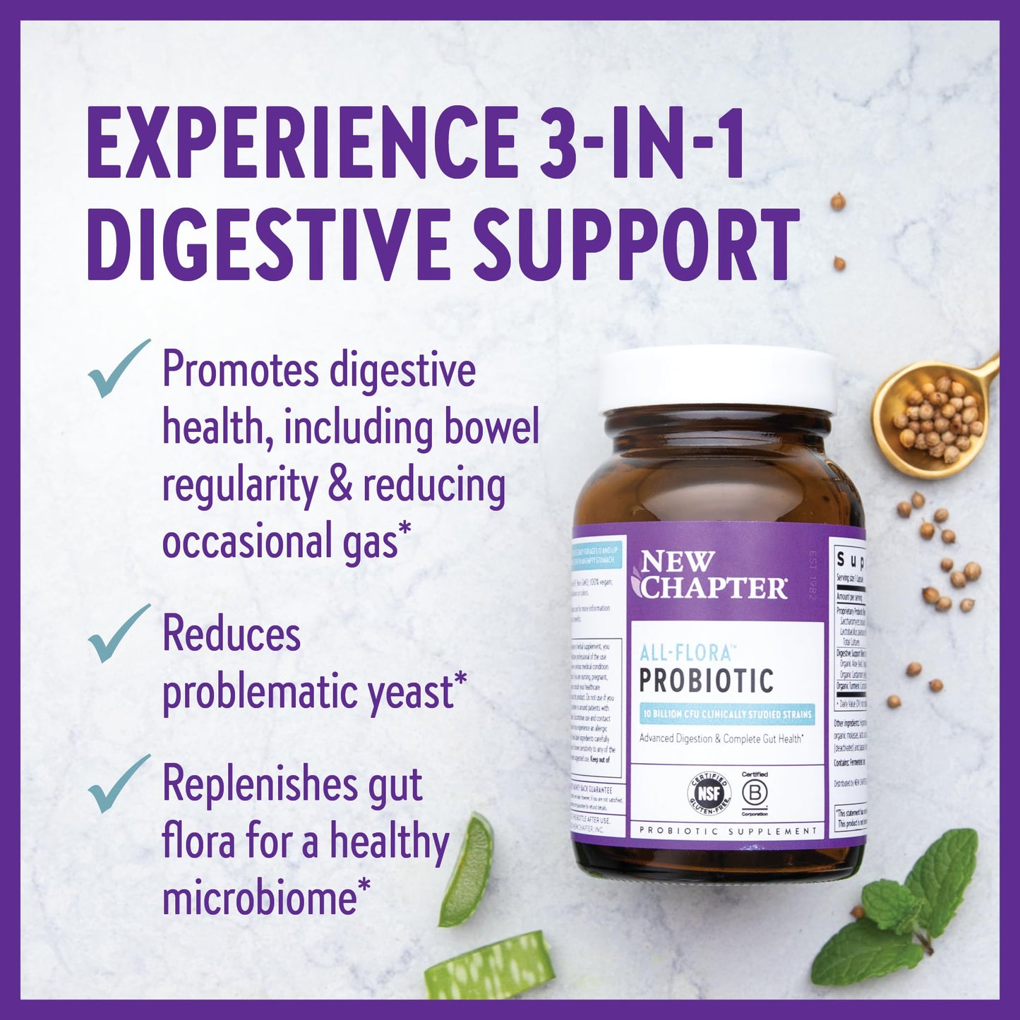 New Chapter Probiotic All-Flora - 30 ct (1 Month Supply) for Advanced Digestion New ChapterBuy Supplements Australia