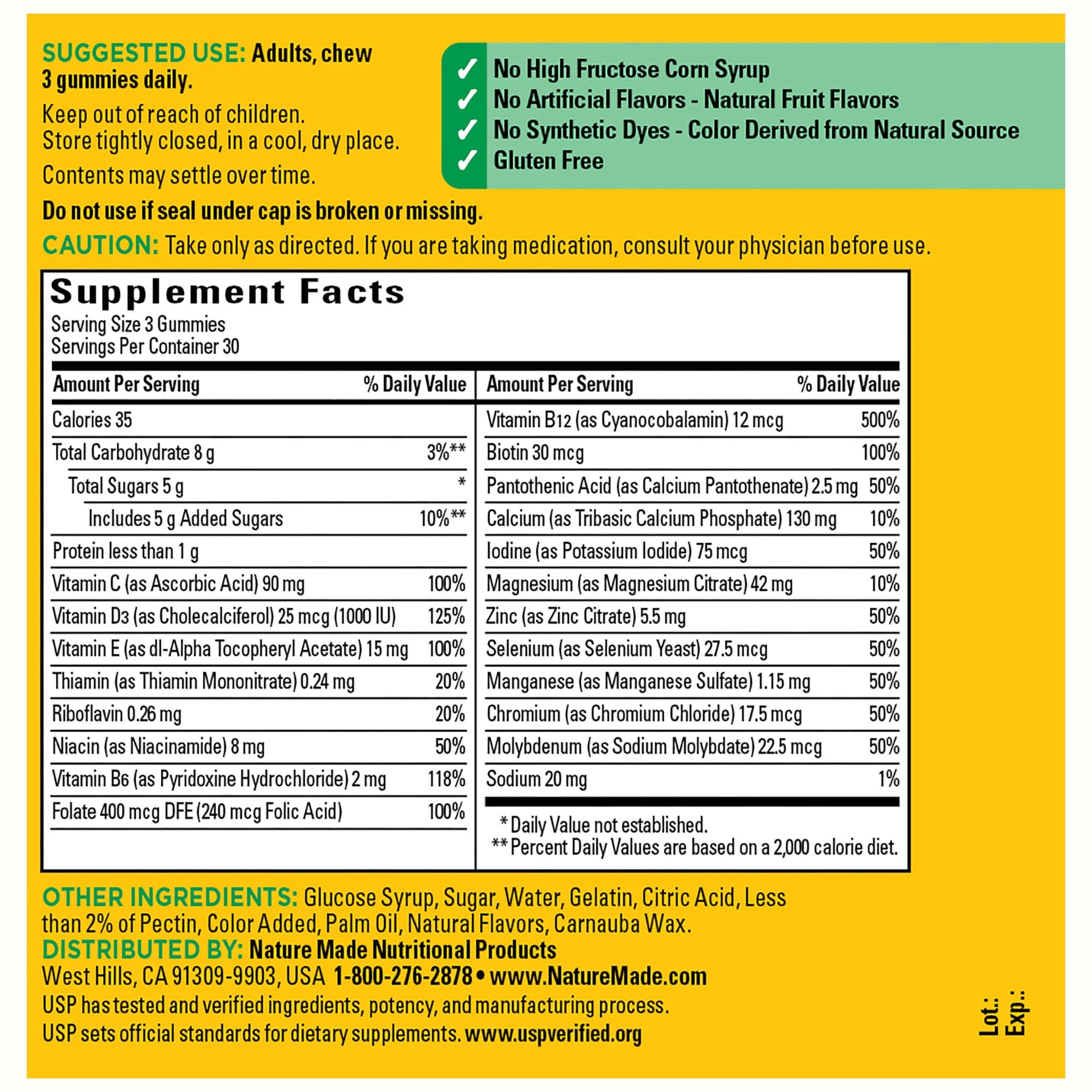 Nature Made Advanced Multivitamin Gummies for Adults, Women's and Men's Multivitamin Gummies with Magnesium Citrate Nature MadeBuy Supplements Australia