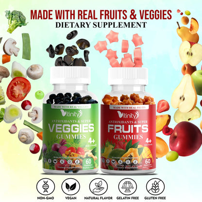 VITINITY Made with Real Fruit-Real Veggie Gummies-Superfood Vegetable Vitamin Supplement for Women,Men,Kids-Blend of Fruit and Greens for Daily Health.Fruits and Vegetables Supplements (30-Day Supply) VITINITYBuy Supplements Australia