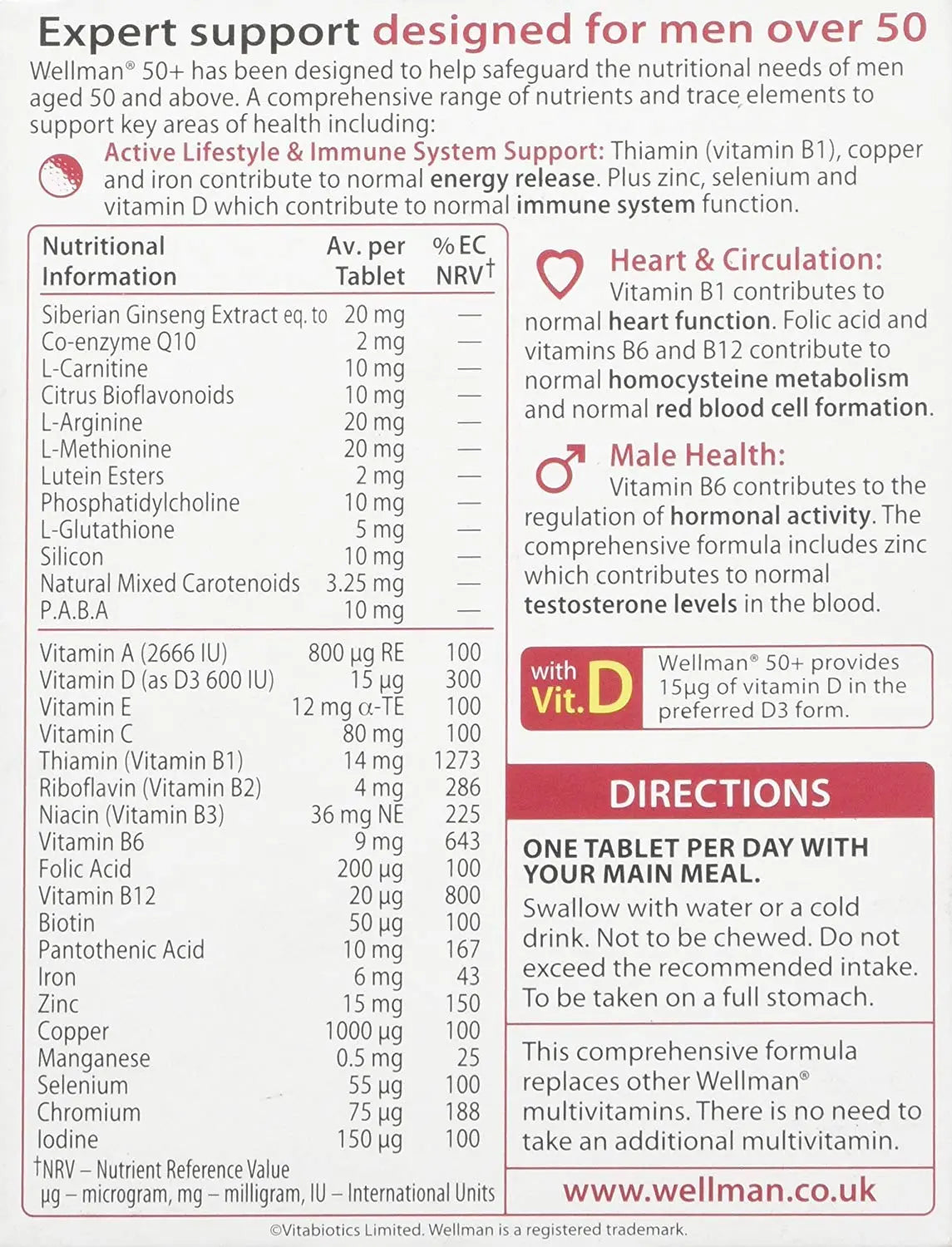 Wellman 4 X 50+ 30 Tablets WellmanBuy Supplements Australia