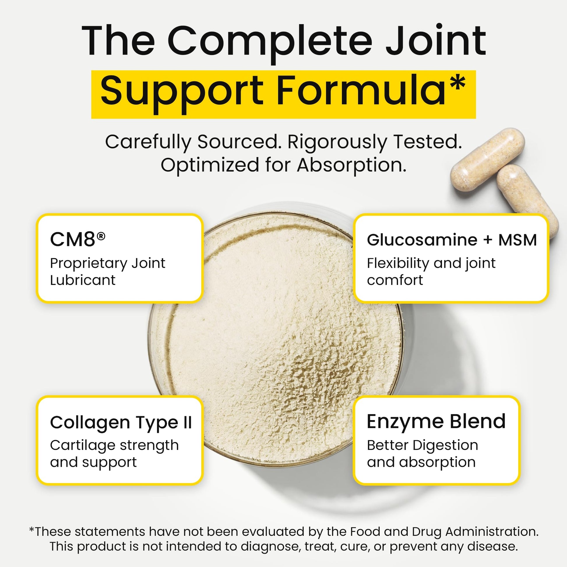 Flexcin Extra Strength Joint Formula with CM8 (Cetyl Myristoleate) - Joint Supplements for Men and Women with Glucosamine, MSM, Collagen Type II - 120 Capsules FlexcinBuy Supplements Australia