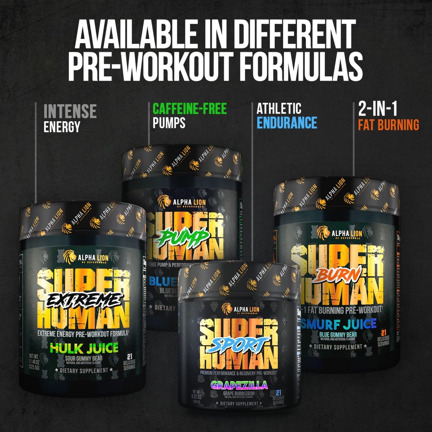 ALPHA LION Superhuman Pre Workout Powder, Beta Alanine, L-Taurine & Tri-Source ALPHA LIONBuy Supplements Australia