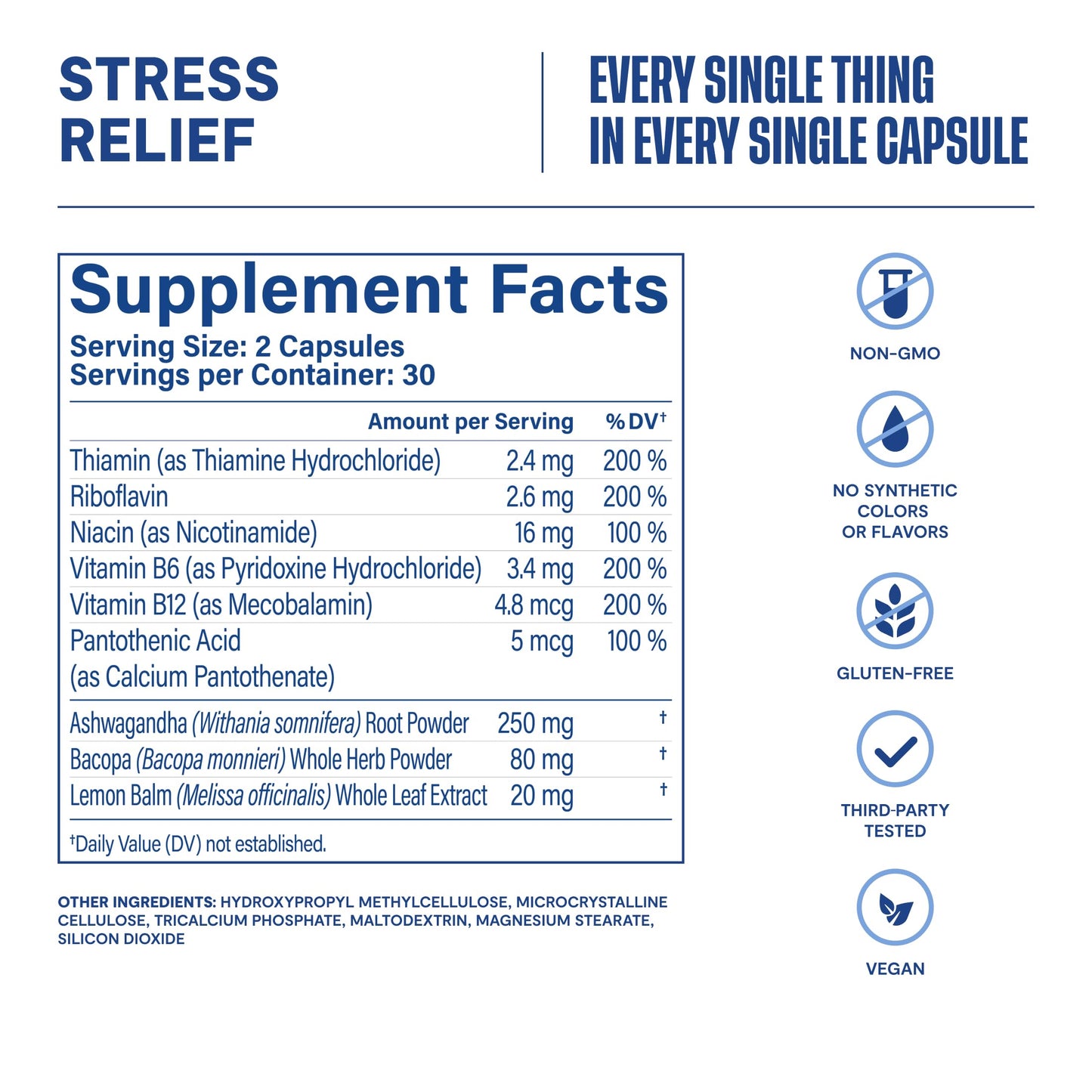 Habit Stress Relief Supplement (60 Capsules) - New Look, Supports Relaxation & Mood Balance, Vitamin B, Adaptogens, Lemon Balm, Calming, Vegan, Non-GMO (1 Pack) H' HabitBuy Supplements Australia