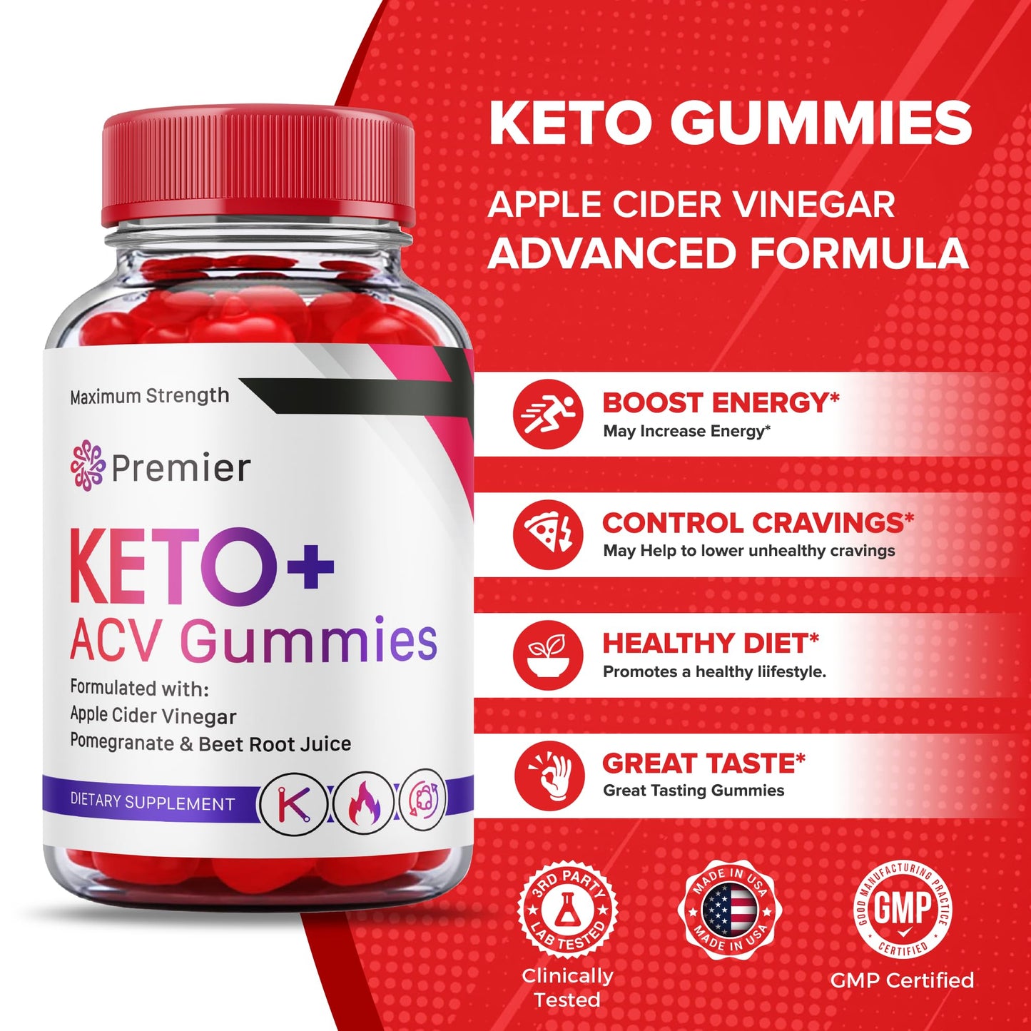 (3 Pack) Premier Keto Acv Gummies Advanced Formula, Premier Keto + Acv Gummies Plus VitakingBuy Supplements Australia