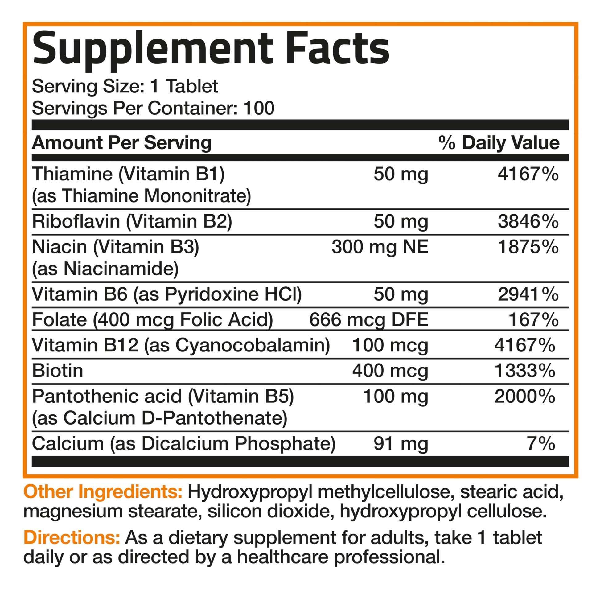 Bronson Super B Vitamin B Complex Sustained Slow Release Vitamin B1, B2, B3, B6, B9 BronsonBuy Supplements Australia