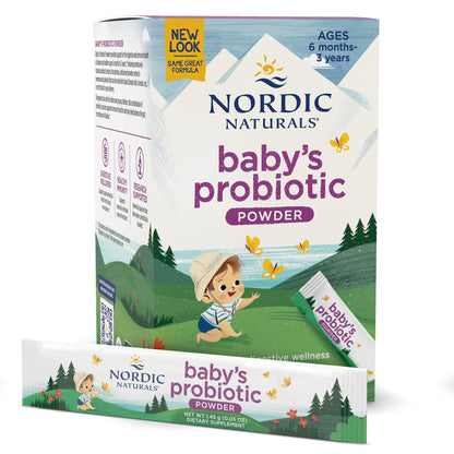 Nordic Naturals Children's Vegan Probiotic Powder Bundle - Baby’s Nordic Flora Probiotic Powder, Unflavored - 30 Packets - 4 Billion CFU Nordic NaturalsBuy Supplements Australia