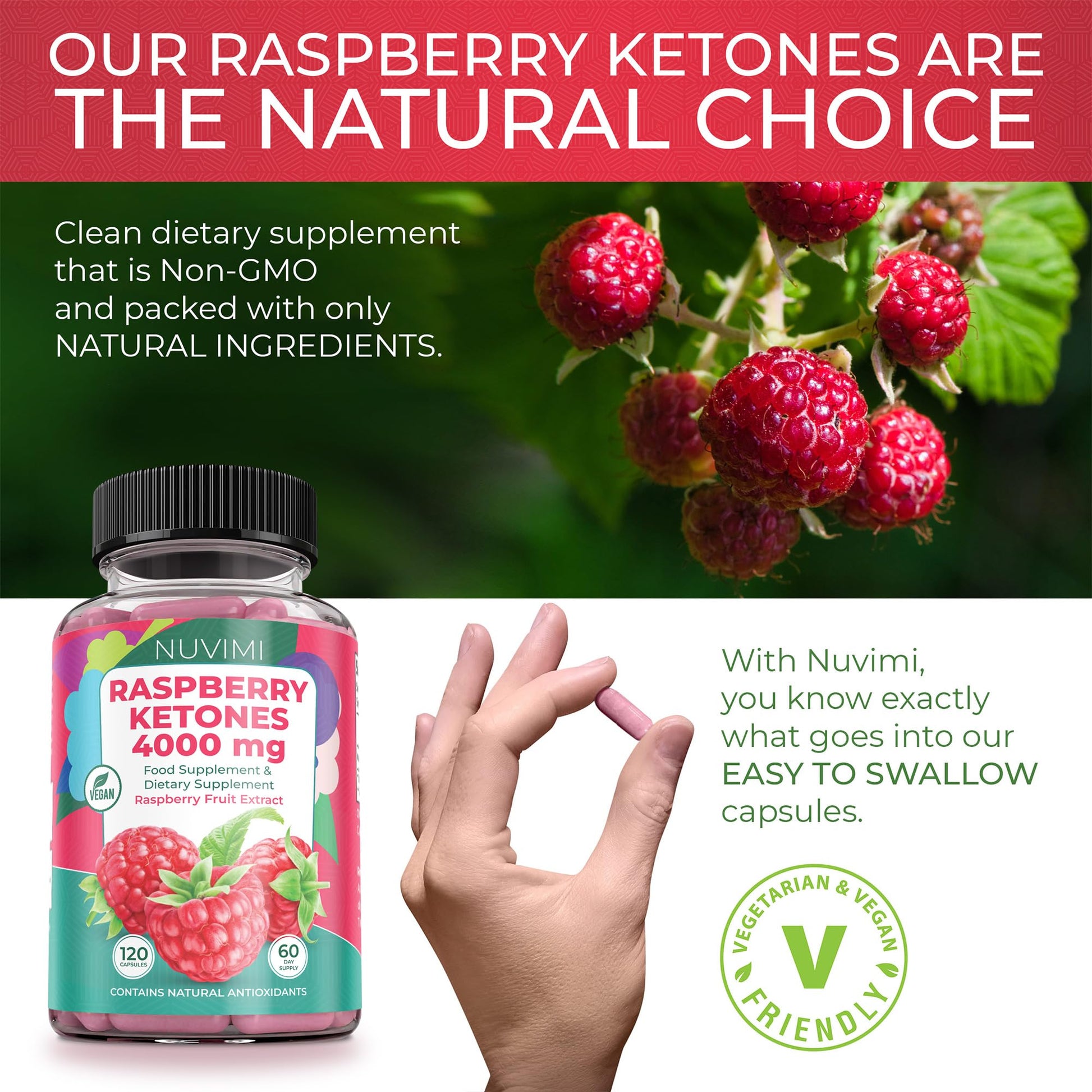 NUVIMI Raspberry Ketones 4000 mg Natural Dietary Food Supplement to Support Healthy NUVIMIBuy Supplements Australia
