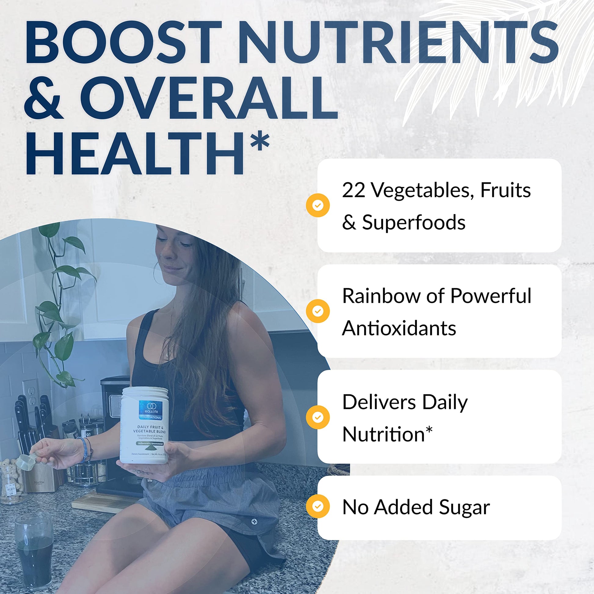 Equilife Daily Fruit & Vegetable Blend, Superfood Antioxidant Supplement, Crisp Apple Flavor with Vitamin C, Fiber, and 9 Essential Amino Acids, Supports Energy, Low Sugar, Vegan, 30 Servings Tub EquilifeBuy Supplements Australia