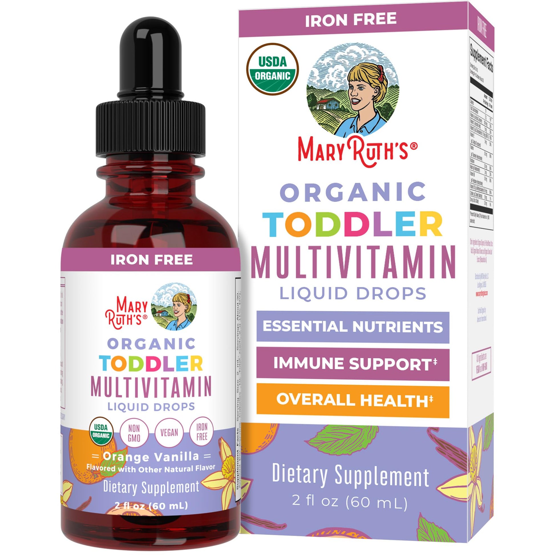 MaryRuth's Toddler Multivitamin | Vitamin A C D E B6 B12 Zinc | Healthy Growth Support | Immunity | Bone Health | Cognitive Function | Organic | Sugar Free | Vegan | Non-GMO | 2 Fl Oz | 30 Day Supply MARYRUTH'SBuy Supplements Australia