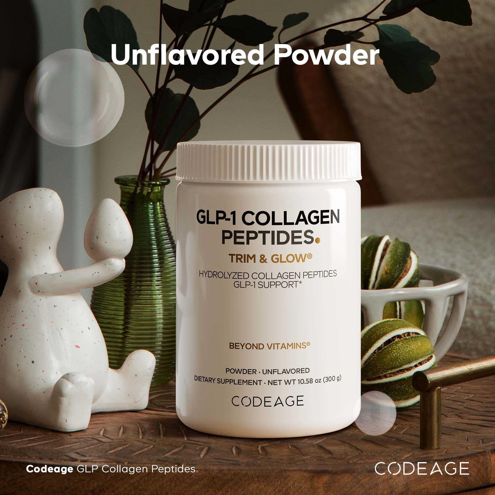 Codeage GLP-1 Collagen Powder Supplement - Nextida GC Collagen Peptides - GLP 1 Support - Hydrolyzed, Grass-Fed, Type I & III, Unflavored - Non-GMO, Gluten-Free, Dairy-Free - 10.58 Oz CodeageBuy Supplements Australia