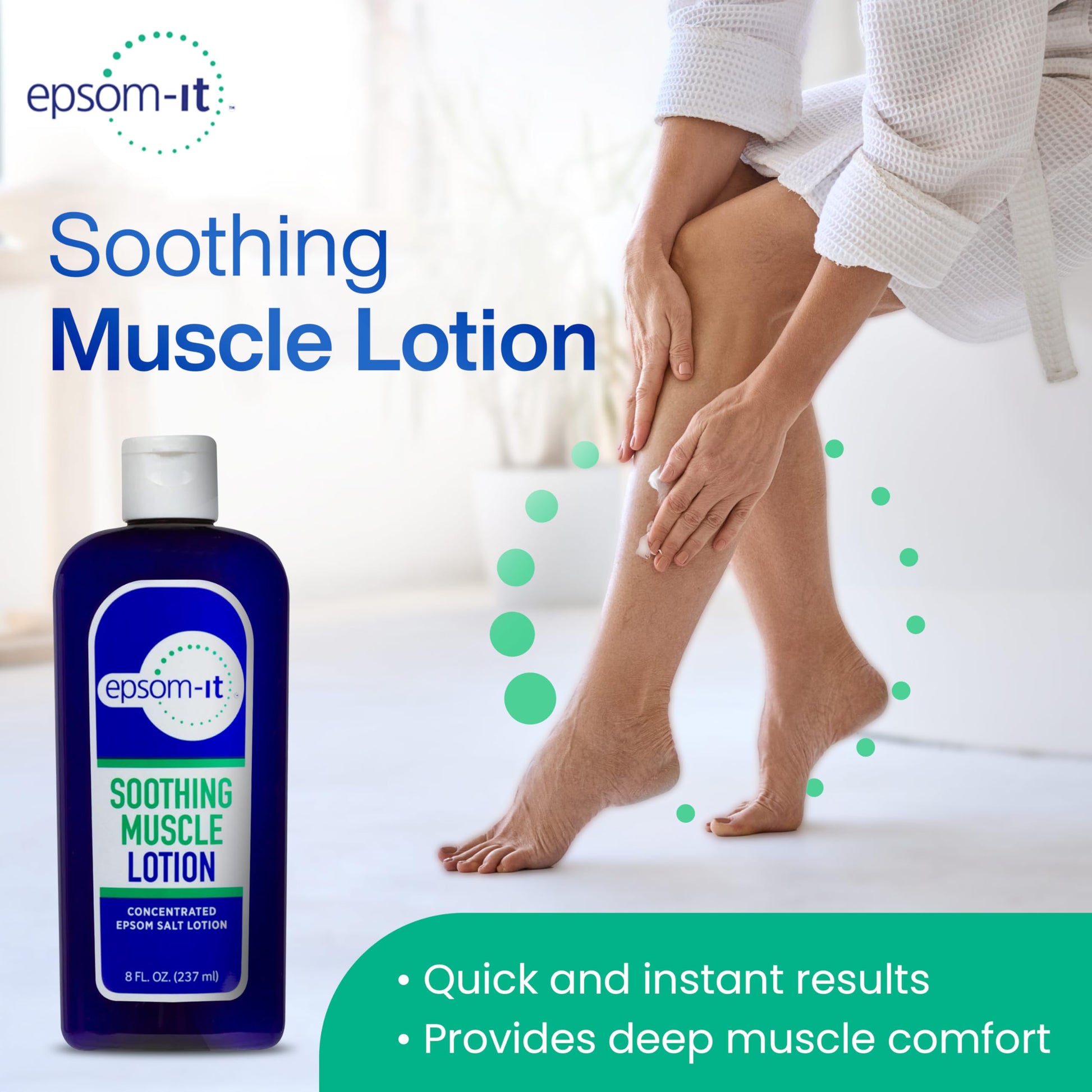 Epsom-It Soothing Muscle Magnesium Lotion – Epsom Salt Topical Cream with Arnica and Magnesium Sulfate - Designed for Muscle Stiffness, Leg Cramps, Feet, Knees and Achy Feet - 8.0 oz EPSOM-ITBuy Supplements Australia