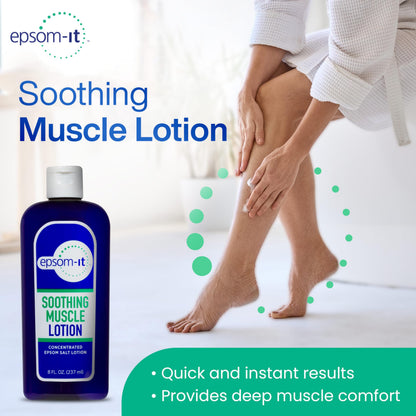 Epsom-It Soothing Muscle Magnesium Lotion – Epsom Salt Topical Cream with Arnica and Magnesium Sulfate - Designed for Muscle Stiffness, Leg Cramps, Feet, Knees and Achy Feet - 8.0 oz EPSOM-ITBuy Supplements Australia