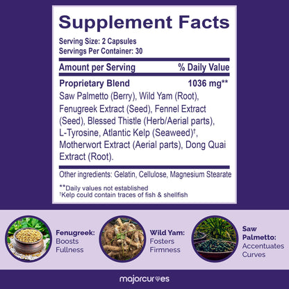 Major Curves Bum Booster Pills – Butt Enhancement for Women, Booty Growth Capsules for Bigger Bum, Curvier Hips and Glutes, Natural Brazilian Butt Lift Alternative with Fenugreek and Wild Yam Major CurvesBuy Supplements Australia