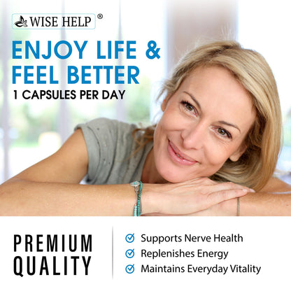 Neuropathy Support Natural Nerve Discomfort Relief - Made in USA - Nerve Antioxidant for Trigeminal Neuralgia, Diabetic & Peripheral Neuropathy - Hands, Neck, Feet & Toes Treatment Formula - 60 Caps WISEHELPBuy Supplements Australia