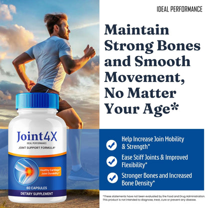 IDEAL PERFORMANCE Joint4X Joint Support Capsules, Official Joint-4X Supplement Pills, All-Natural Formula to Fortify Bones and Bolster Flexibility - Maximum Strength, Joint 4X Pills Reviews (3 Pack) IDEAL PERFORMANCEBuy Supplements Australia