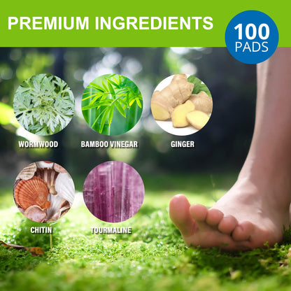 AOSORW 100 Pack Foot Pads, Ginger Oil Bamboo Charcoal Foot Pads, Foot Care Patch AOSORWBuy Supplements Australia