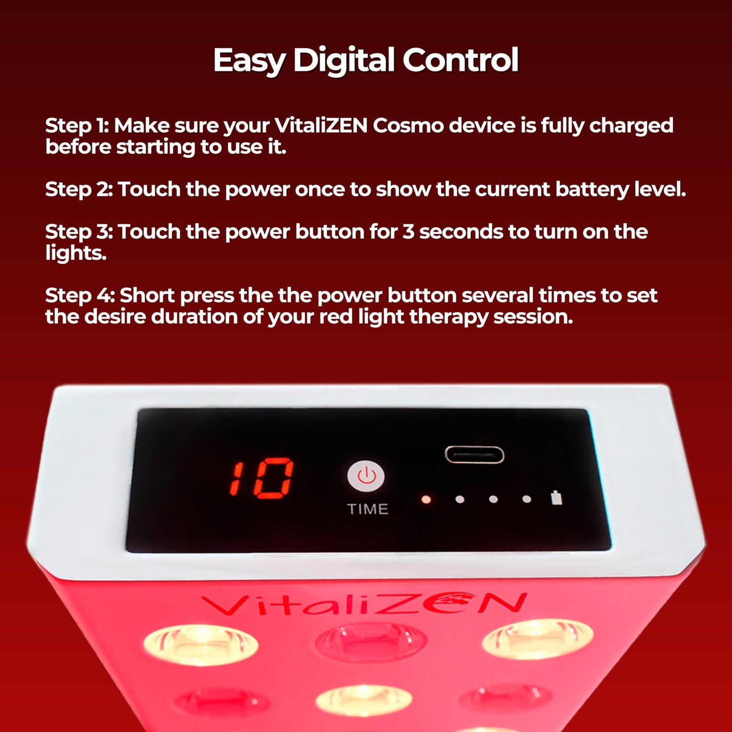 VitaliZEN Cosmo 60 Watt, Rechargeable Red & Near-Infrared Light Therapy Device. 660nm & 850nm VitaliZENBuy Supplements Australia