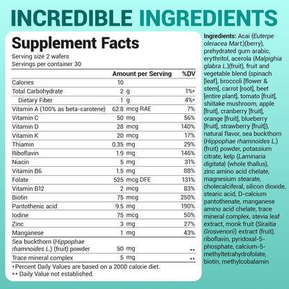Dr. Berg Kids Chewable Multivitamins (NOT Sweetened w/Sugar) - Daily Multivitamin for Kids that Includes 20 Nutrients & Trace Mineral Complex - Mixed Berry Chewable Vitamins for Kid - Red Wafers Dr. Berg NutritionalsBuy Supplements Australia