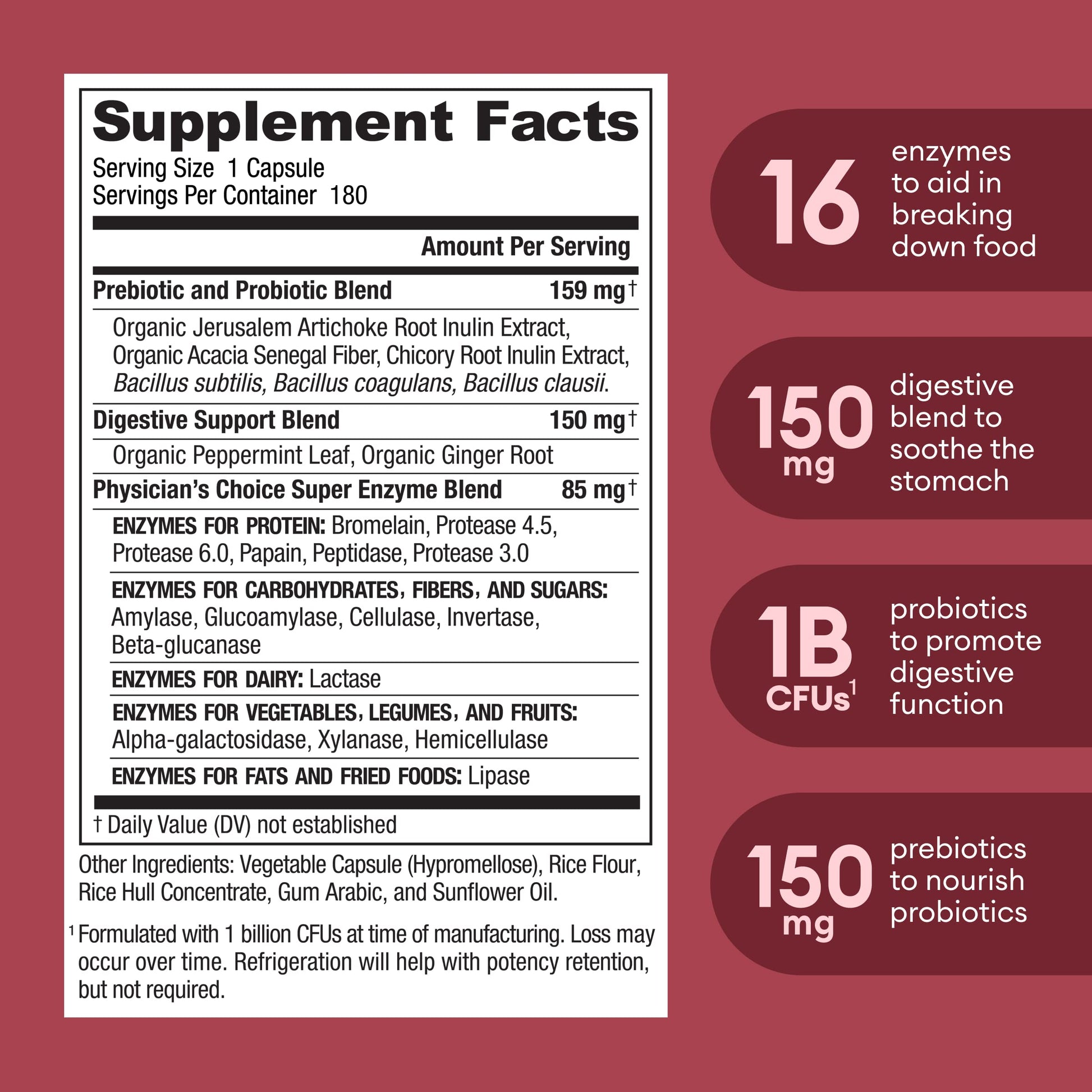 Physician's CHOICE Digestive Enzymes - Multi Enzymes, Bromelain, Organic Prebiotics Physician's CHOICEBuy Supplements Australia