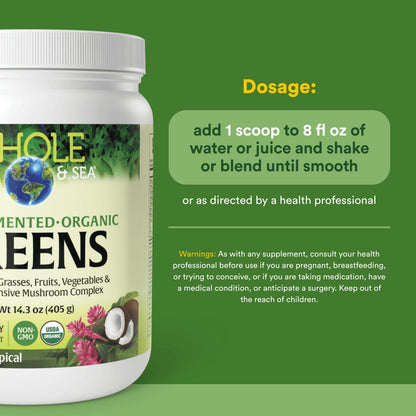 Whole Earth & Sea from Natural Factors, Organic Fermented Greens, Vegan Whole Food Supplement, Tropical, 14.3 Oz Natural FactorsBuy Supplements Australia