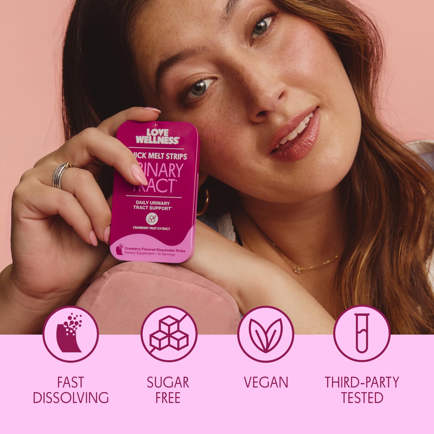 Love Wellness Urinary Tract* Quick Melt Strips - Fast-Dissolving UT Support with 36 mg PACs from Cranberry Fruit Extract - Promotes Urinary Health* - No Water Needed - Vegan and Sugar Free - 32 Strips Love WellnessBuy Supplements Australia