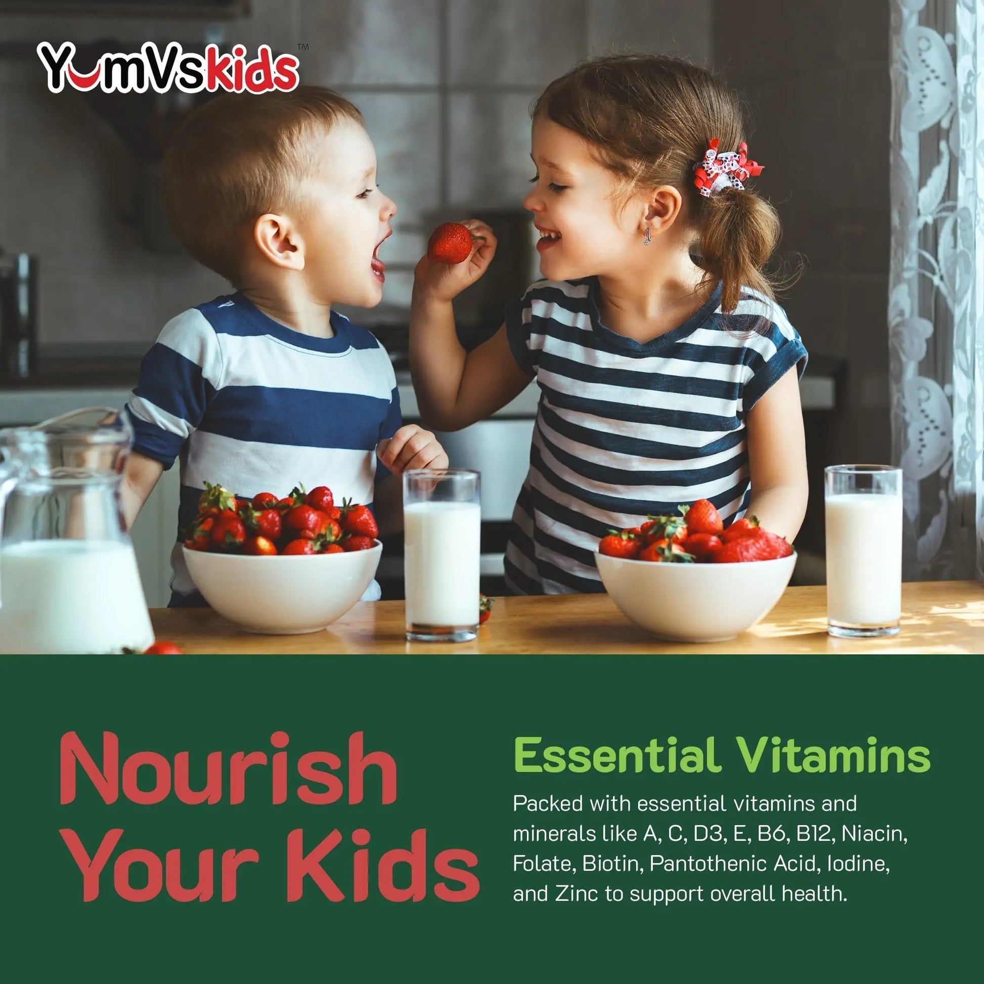 YumVs Kids Multivitamin Gummies - Fruit Flavored Chewable Children's Multivitamin - Kids Vitamins Multivitamin Gummy with 12 Minerals & Vitamins A C D3 E B6 B12 YUM-V'S