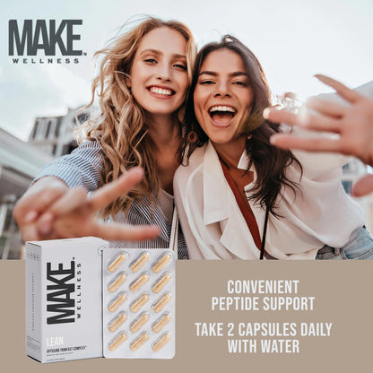 Make Wellness Lean Peptide Supplement | Supports Overall Wellness, Normal Muscle Health & Active Lifestyles | Bioactive Peptide Blend | Clean, Non-GMO Formula | 30 Servings for Daily Nutrition Make WellnessBuy Supplements Australia