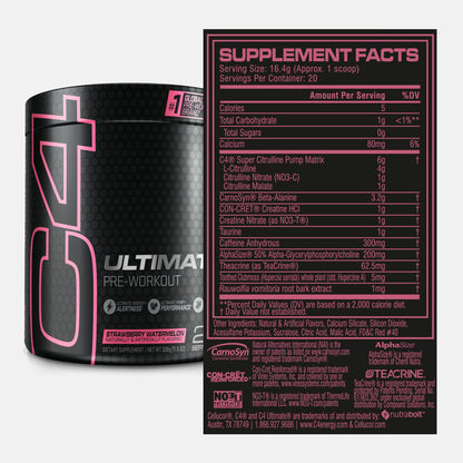 Cellucor C4 Ultimate Pre Workout Powder Strawberry Watermelon - Sugar Free CellucorBuy Supplements Australia