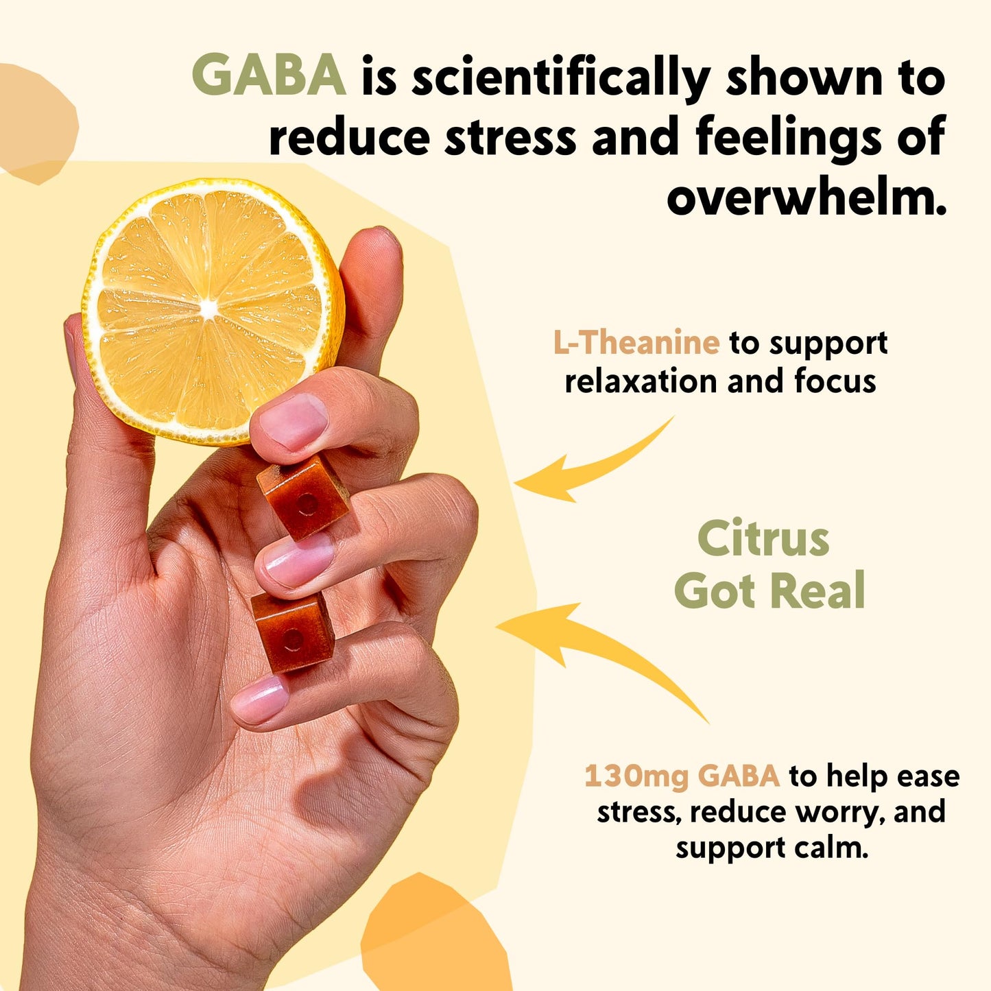 PYM Citrus Mood Chews Support for Stress, Worry & Overwhelm, 120 Count | 130mg GABA, 90mg L-Theanine | Vegan, Non-GMO, Gluten-Free, No Added Sugar | All-Natural Mood Balance Supplement Made in USA PYM HealthBuy Supplements Australia