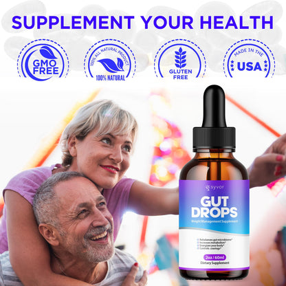 Gut Drops, Official Gut Drops Liquid Supplement Advanced All Natural Vitamin Formula, GutDrop Maximum Strength Biome Support for Health Energy and Wellness Support for Men and Women (30 Servings) SyvorBuy Supplements Australia