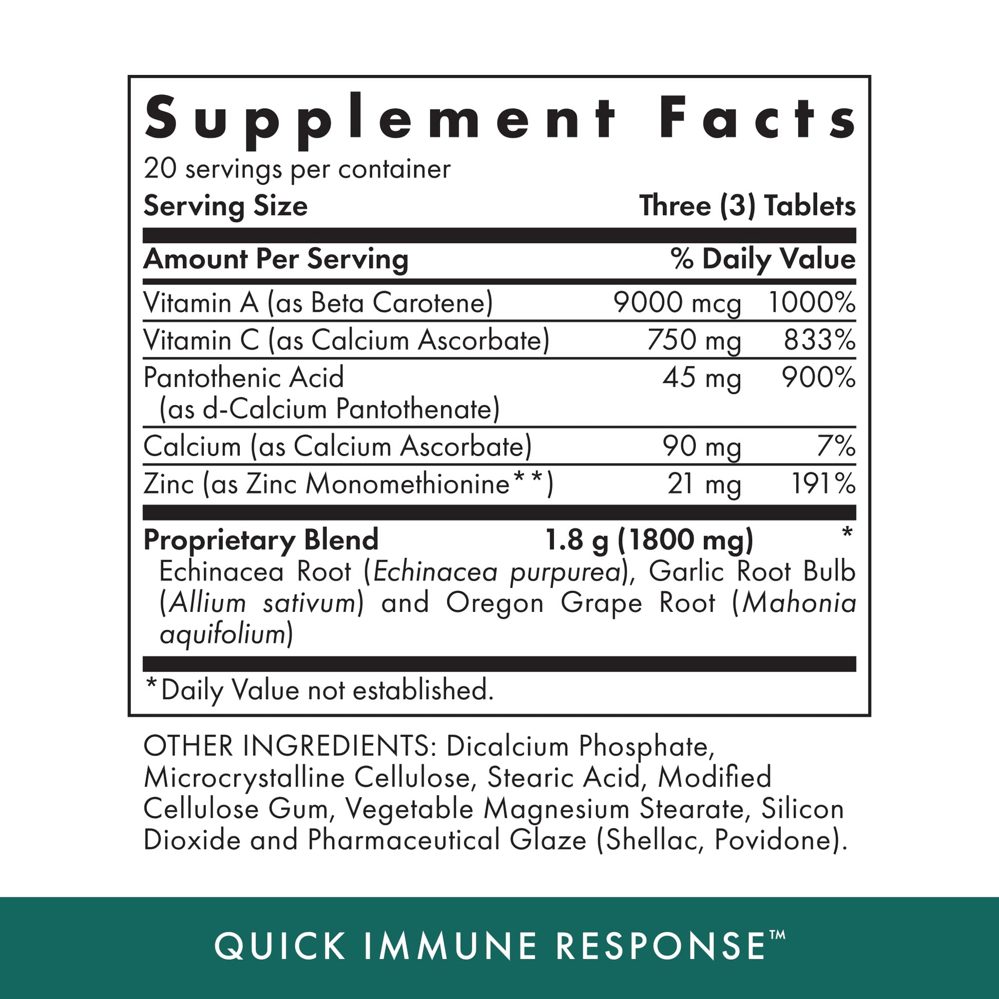 Michael's Health Naturopathic Programs Quick Immune Response - 60 Vegetarian Tablets - Immune System Support - With Vitamin A, Vitamin C & Zinc - 20 Servings MICHAEL'SBuy Supplements Australia