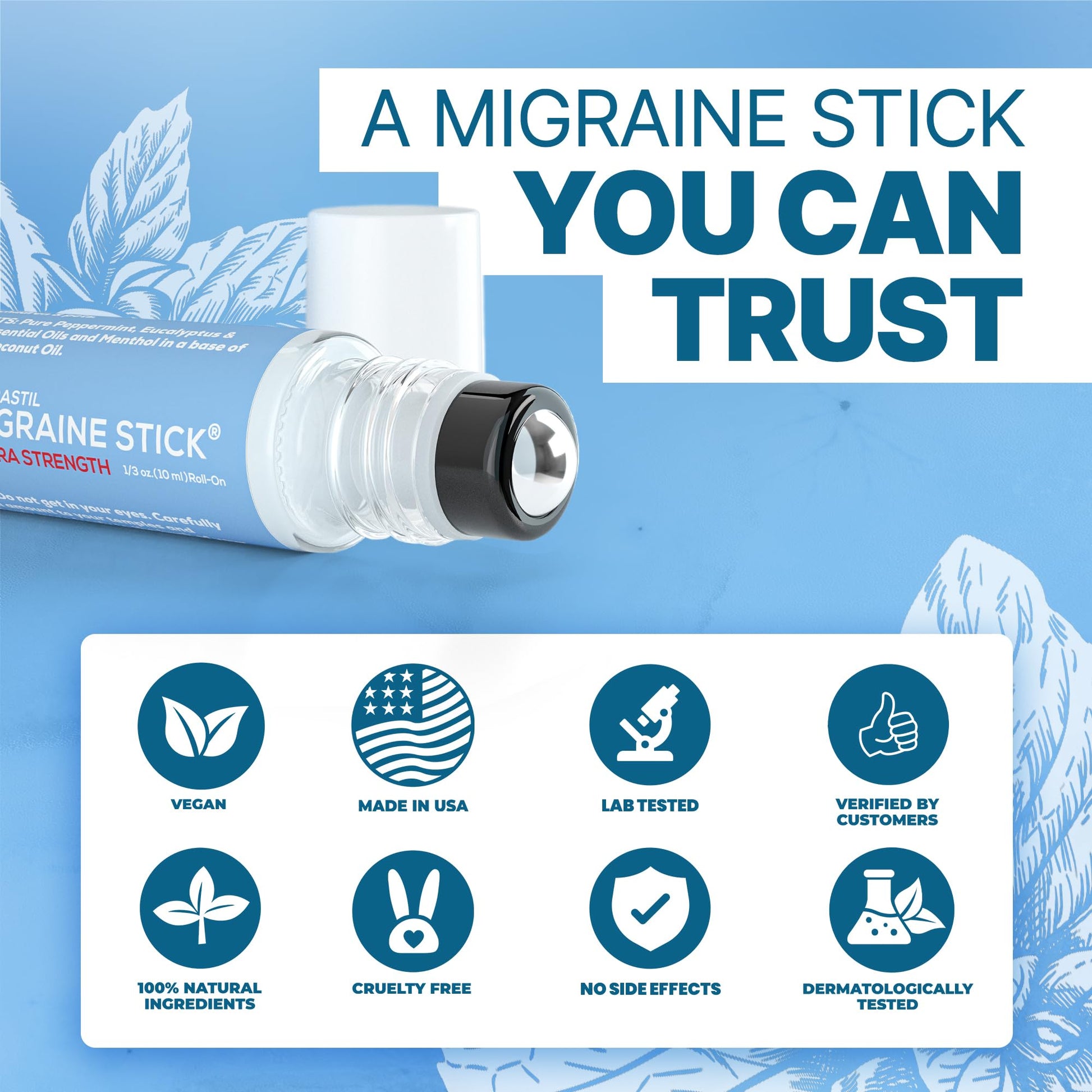Basic Vigor Migrastil Extra Strength Migraine Stick Advanced Formula, Strong Aromatherapy Roll On Includes Menthol, Essential Oils, No Lavender, Made in The USA. Basic VigorBuy Supplements Australia