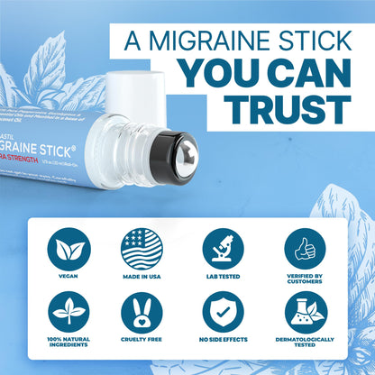 Basic Vigor Migrastil Extra Strength Migraine Stick Advanced Formula, Strong Aromatherapy Roll On Includes Menthol, Essential Oils, No Lavender, Made in The USA. Basic VigorBuy Supplements Australia