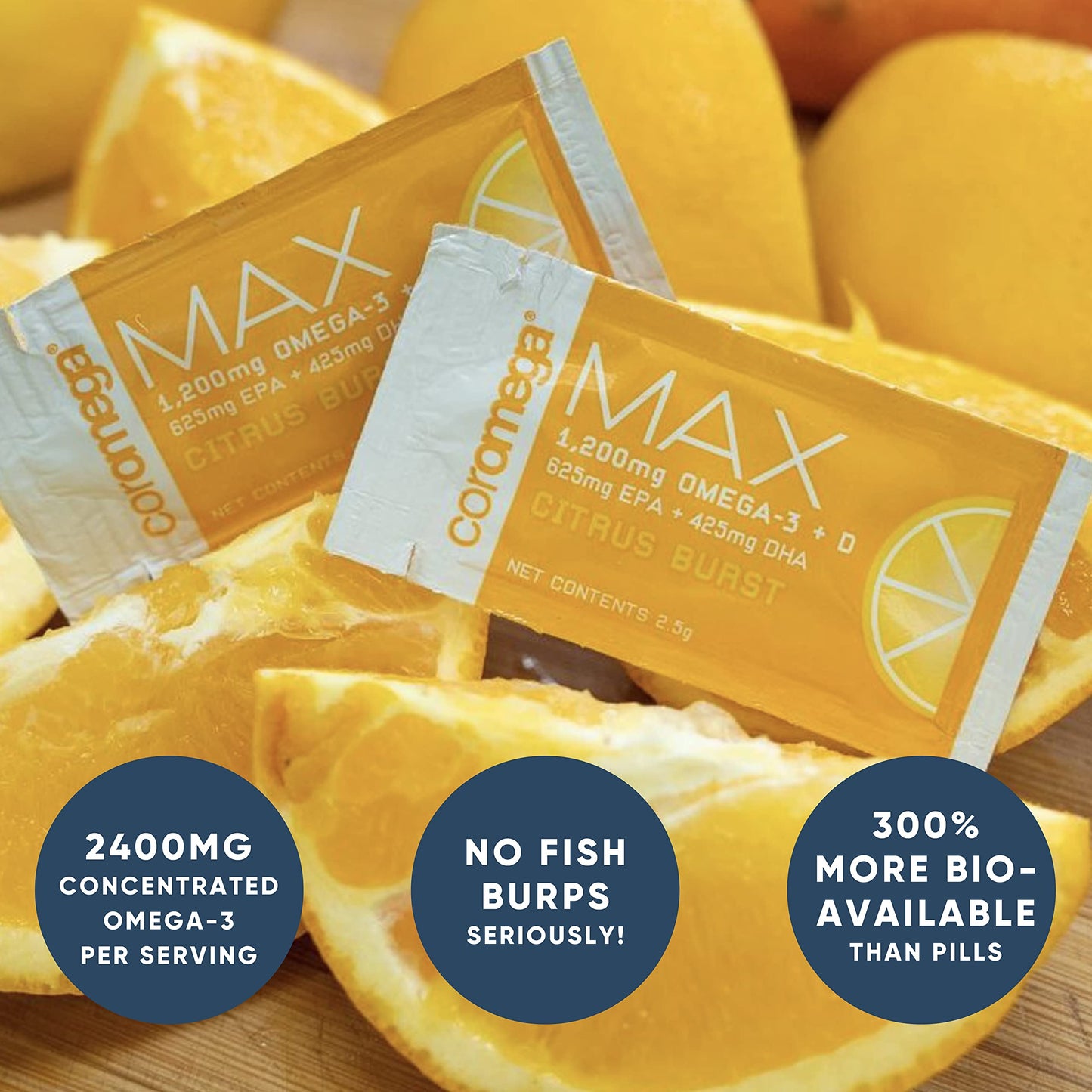 Coromega MAX High Concentrate Omega 3 Fish Oil, 2400mg Omega-3s with 3X Better CoromegaBuy Supplements Australia
