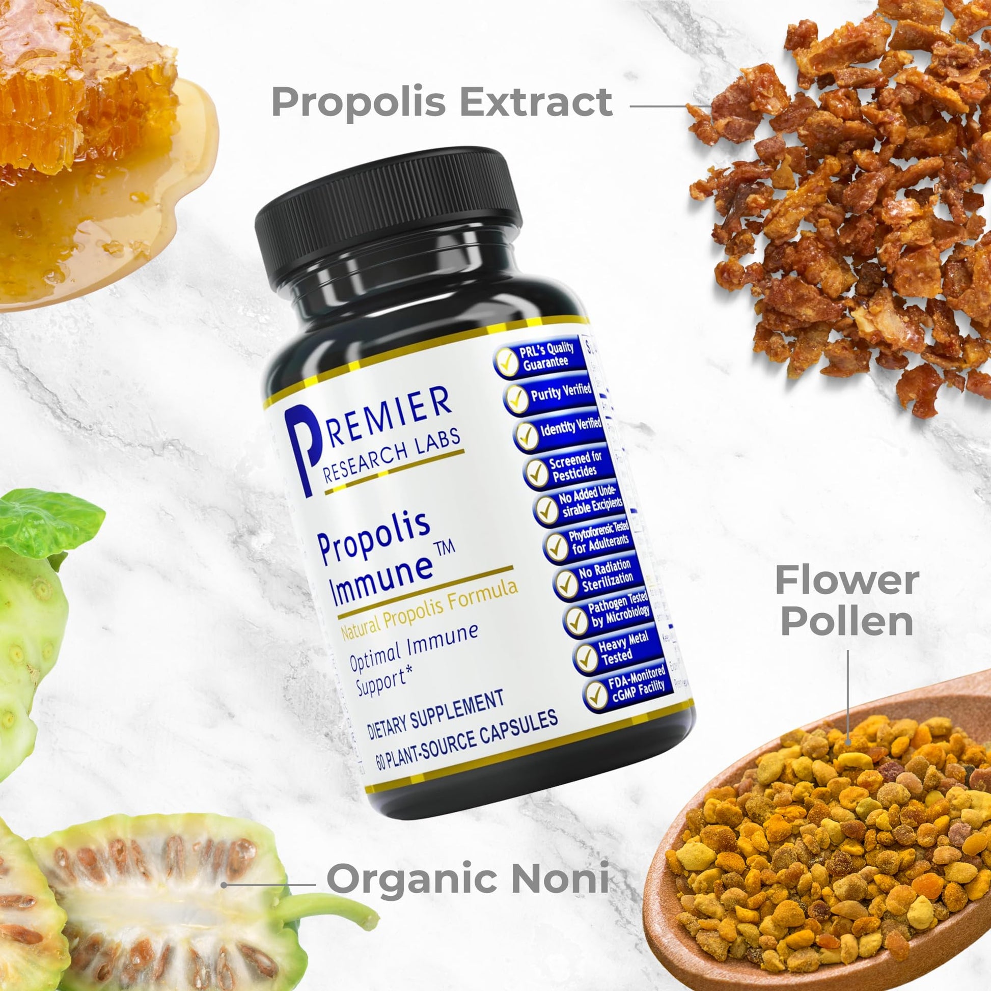 Premier Research Labs Propolis Immune - Bee Propolis Capsules, Bee Pollen Supplement, Propolis Extract Pills for Women & Men, Promotes Immune Health - 60 Vegetarian Capsules Premier Research LabsBuy Supplements Australia