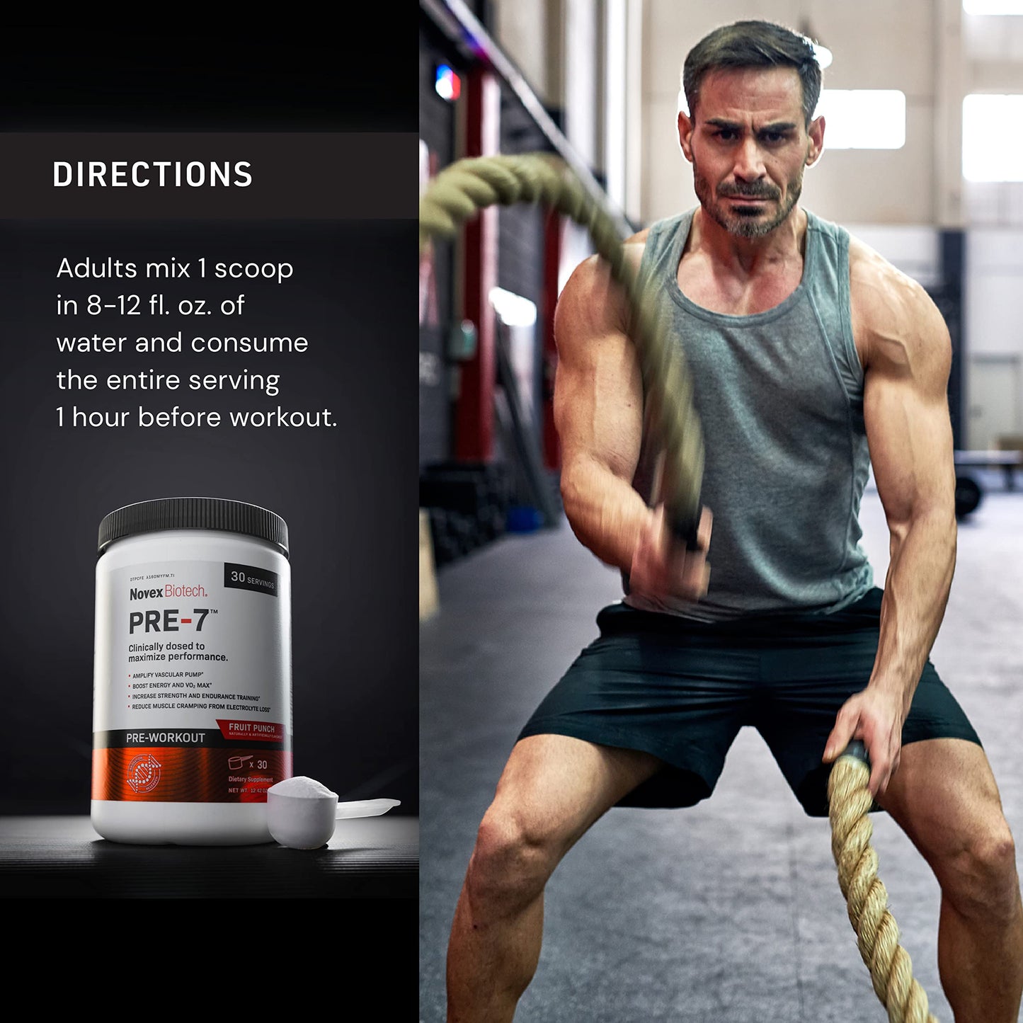 Novex Biotech PRE-7 Pre-Workout Powder – Best preworkout for Men - Boost Energy Novex BiotechBuy Supplements Australia