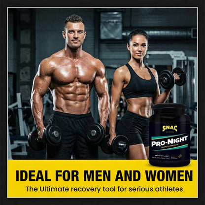 SNAC Pro-Night Protein Powder Blend - Quality Protein Powder for Men and Women, Nighttime Recovery, High Protein Supplement, Supports Muscle Repair, 26g Protein per Serving, Chocolate Flavor, 1.6 lbs SNACBuy Supplements Australia