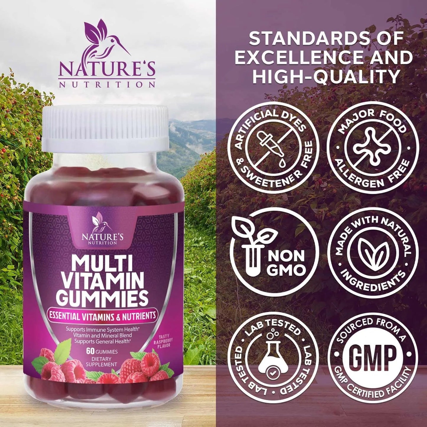 Multivitamin Gummies for Adult with Vitamins A, C, D, B12 - Gummy Multivitamins for Daily Nutritional Support Nature's NutritionBuy Supplements Australia