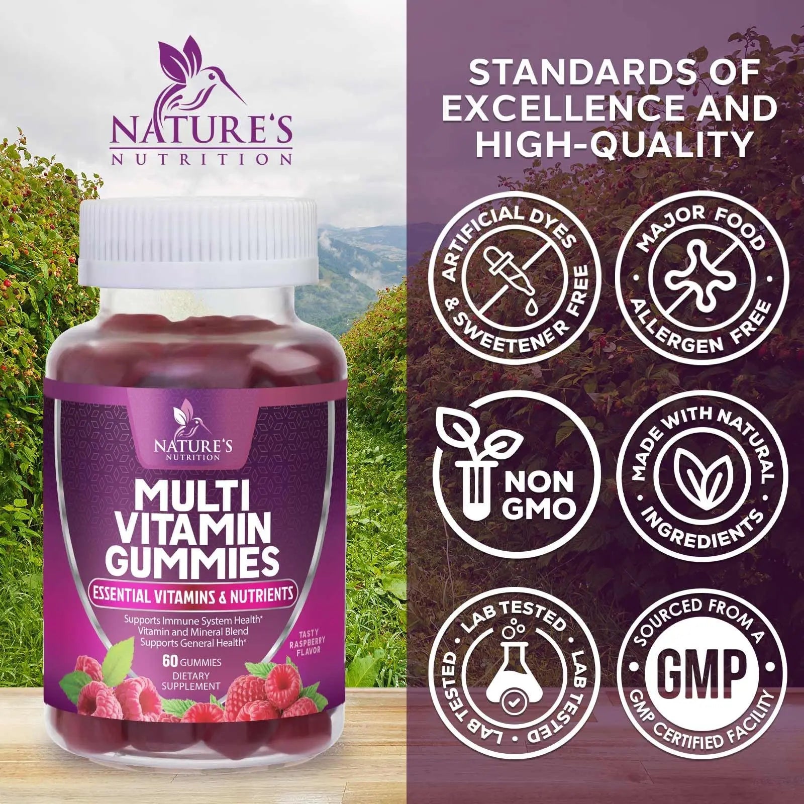 Multivitamin Gummies for Adult with Vitamins A, C, D, B12 - Gummy Multivitamins for Daily Nutritional Support Nature's NutritionBuy Supplements Australia