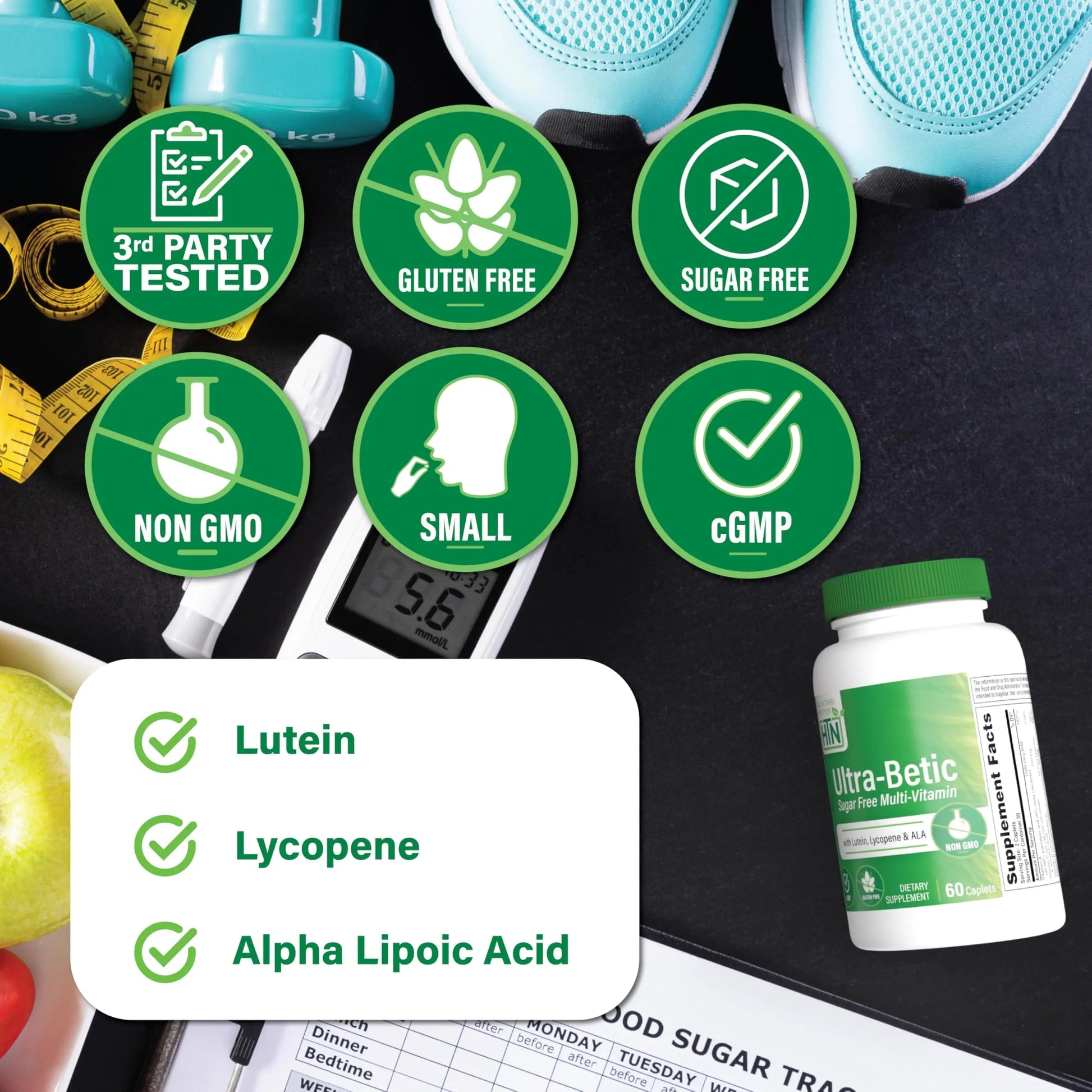 Health Thru Nutrition Ultra-Betic Multivitamin 120 Count | Supports Nerve, Vision, Energy | with ALA, Lycopene | Health Thru NutritionBuy Supplements Australia
