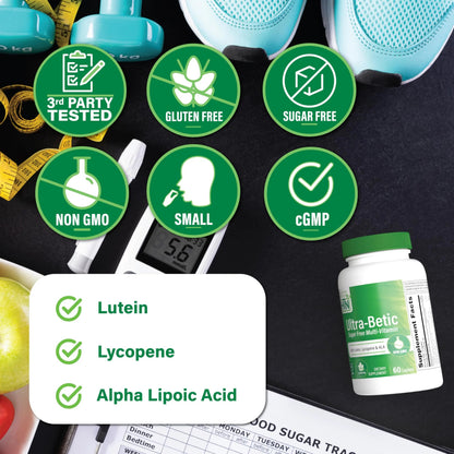 Health Thru Nutrition Ultra-Betic Multivitamin 120 Count | Supports Nerve, Vision, Energy | with ALA, Lycopene | Health Thru NutritionBuy Supplements Australia