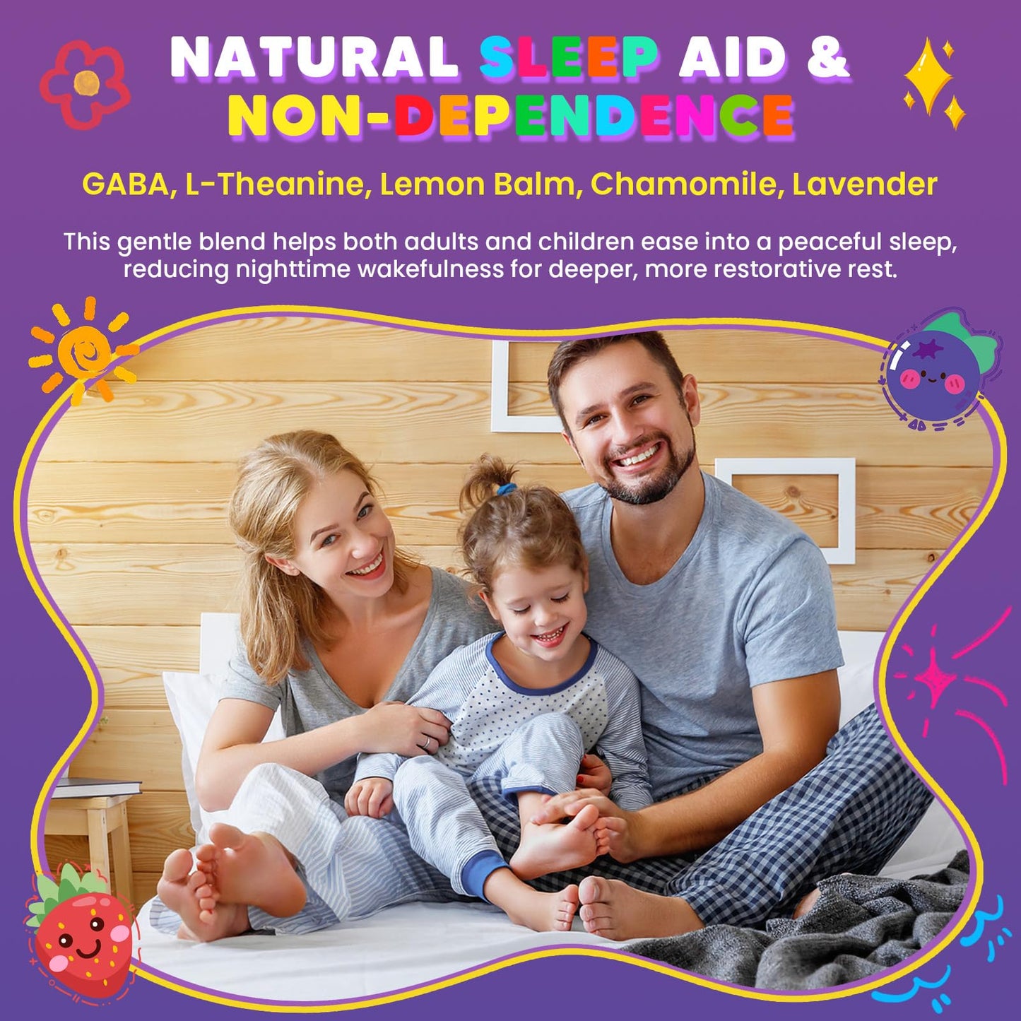 Magnesium Glycinate Gummies 400/200mg for Kids & Adults, NO Melatonin Sleep Aid Magnesium Supplement Gummies with Chamomile, Lavender, L-Theanine & GABA, B6, D3 & K2 for Bone, Relax, Immune Support GORNVBBuy Supplements Australia