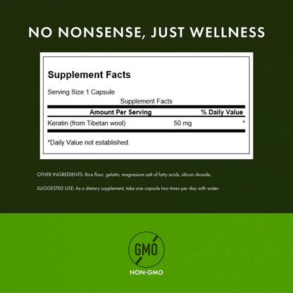 Swanson Keratin (from Tibetan Wool) - Natural Supplement Promoting Healthy Joints, Hair, Skin & Nails - Helps Nourish Healthy Connective Tissues - (60 Capsules, 50mg Each) SwansonBuy Supplements Australia