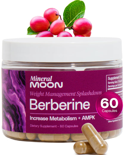 Mineral Moon Premium Berberine Supplement Body Composition, 60 Capsules - with Cissus Quadrangularis & Berberine Phytosome - Supports Overall Wellness Mineral MoonBuy Supplements Australia